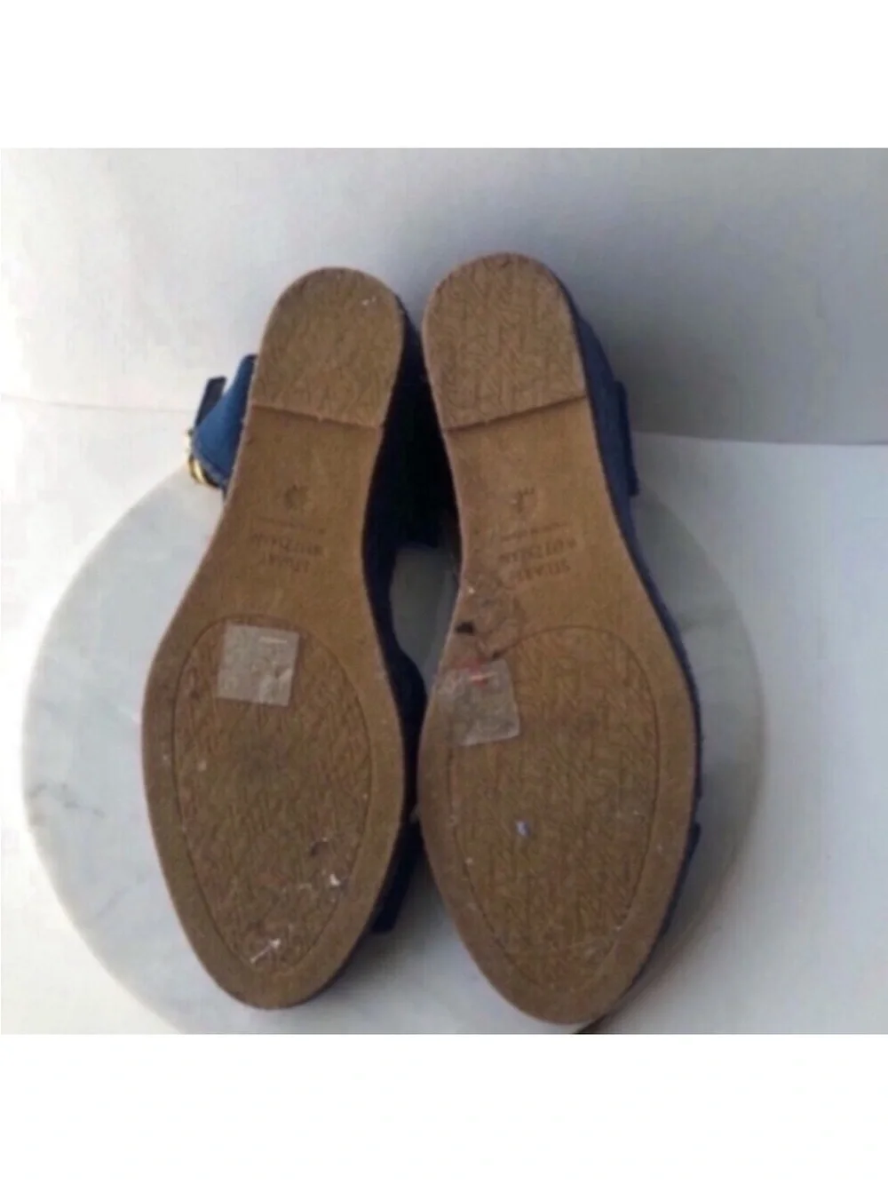 STUART WEITZMAN Wedge Espadrille - MIRELLA Navy Blue Wedge Espadrille Sandals